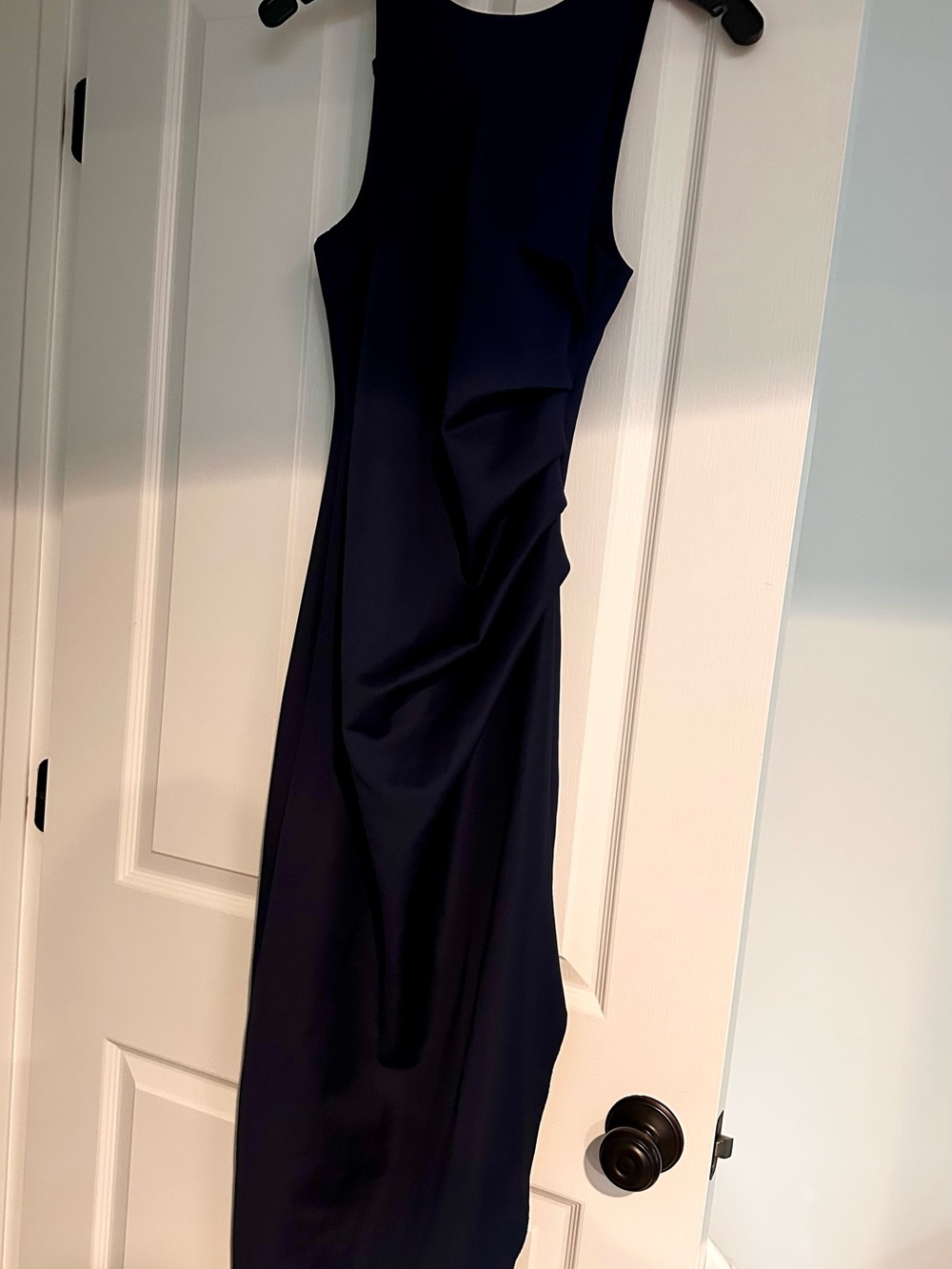 VENUS Navy Sleeveless Ruched Maxi Dress